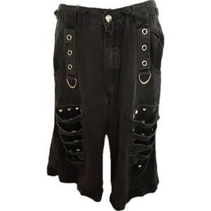 Tripp NYC Vintage Baggy Bondage Shorts Goth Unisex Size Small
